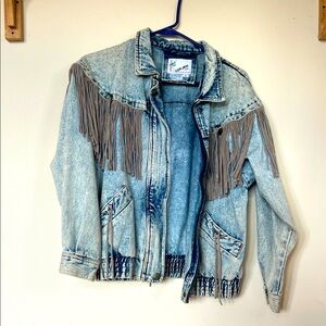 Denim Fringe Jacket